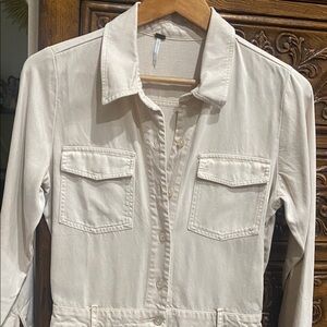 Young Fabulous & Broke Light Cream Utility Jumpsuit dress